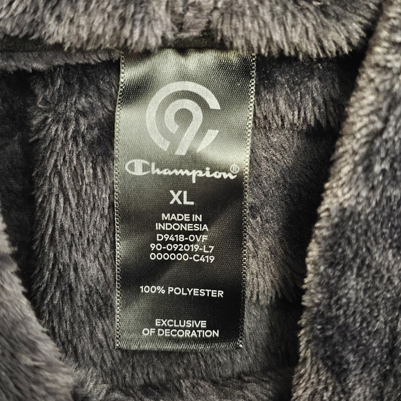 Champion Velour Fuzzy Sweatshirt Pullover Hoodie Size XL - Picture 10 of 10